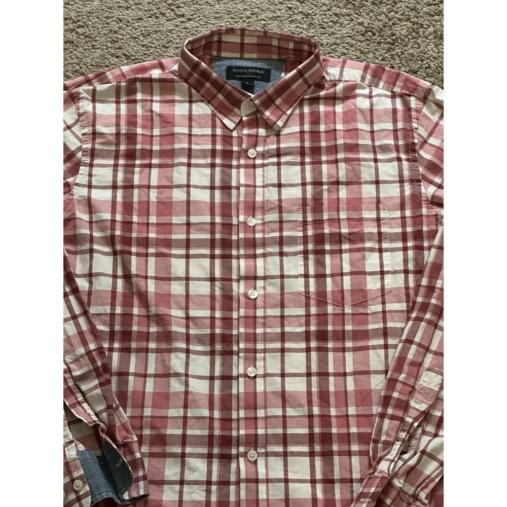 Men's Banana Republic Long Sleeve Plaid Button Up Shirt - Large - Picture 3 of 4
